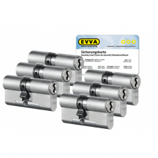 Set van 6 EVVA 4KS cilinders SKG*** 